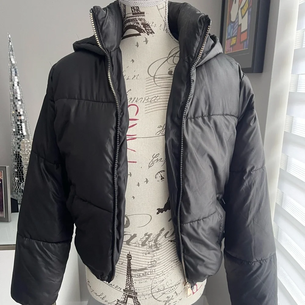CI SONO Los Angeles Women’s Outerwear Cropped Puffer Jacket Black Size Small